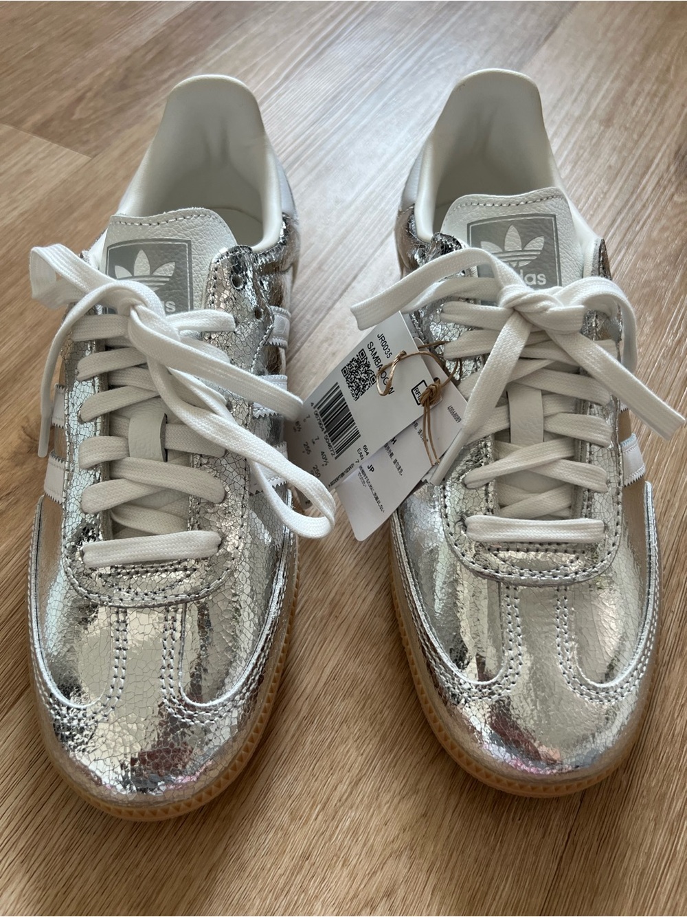 Adidas Samba Metallic Silver Leather NWT - Picture 2 of 5